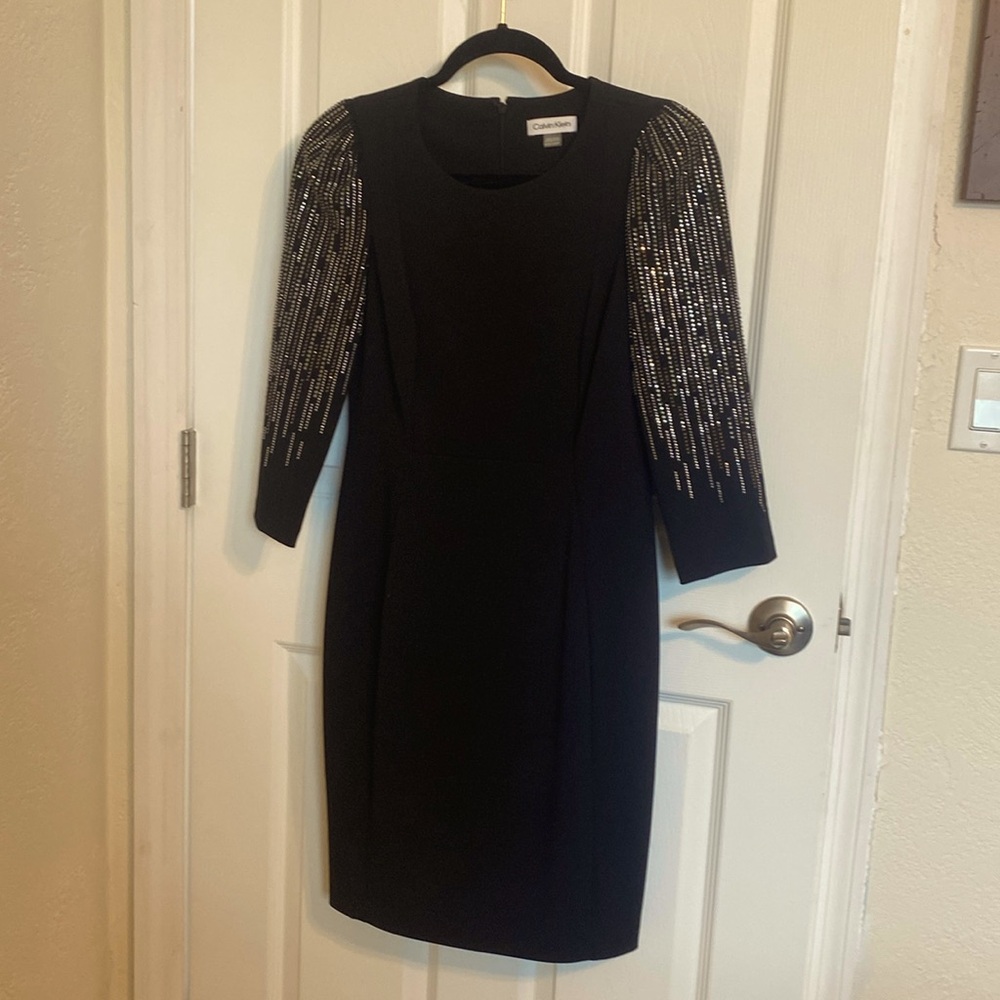 CALVIN  KLEIN BEADED DRESS NWOT